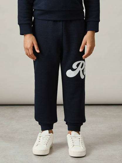 Reiss 9-13 yrs Cotton-Blend Logo Script Joggers in Navy