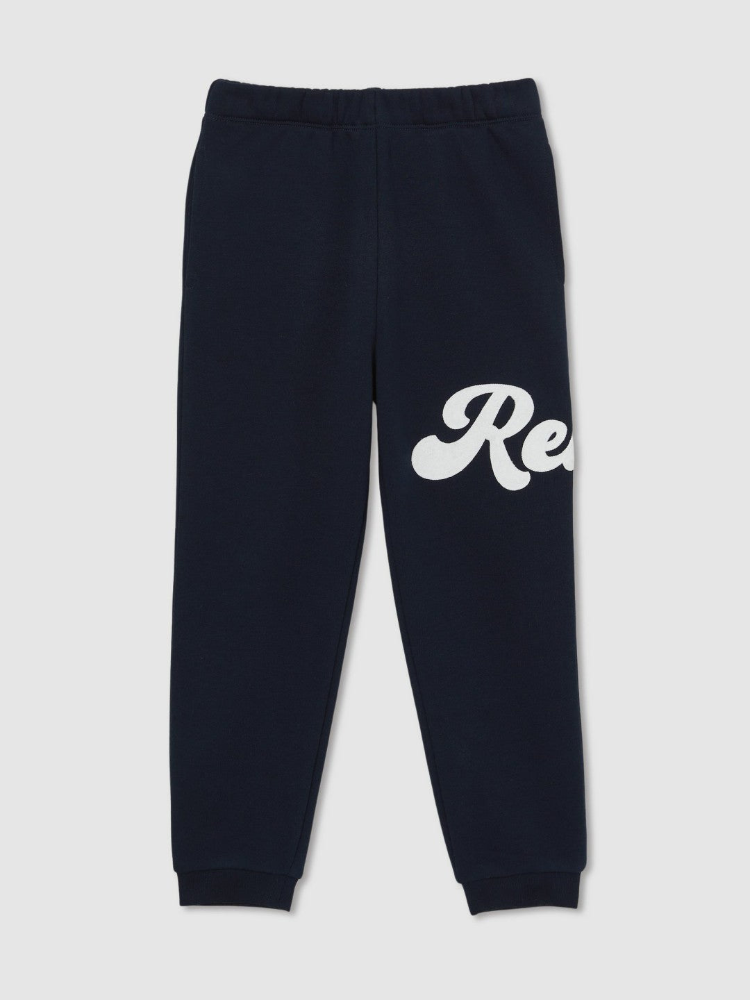 Reiss 9-13 yrs Cotton-Blend Logo Script Joggers in Navy