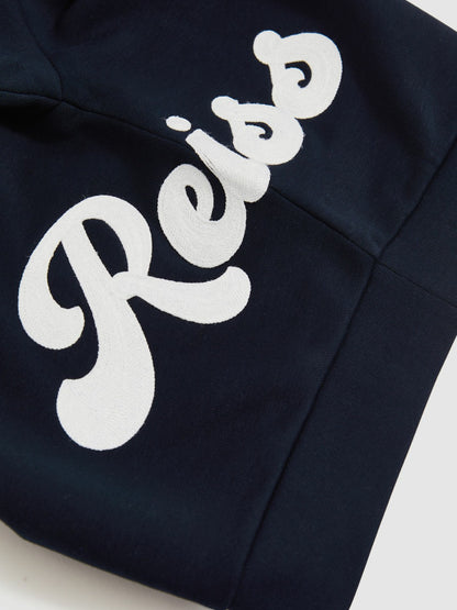 Reiss 9-13 yrs Cotton-Blend Logo Script Sweatshirt in Navy