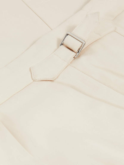 Reiss Cotton-Blend Tapered Trousers in Stone