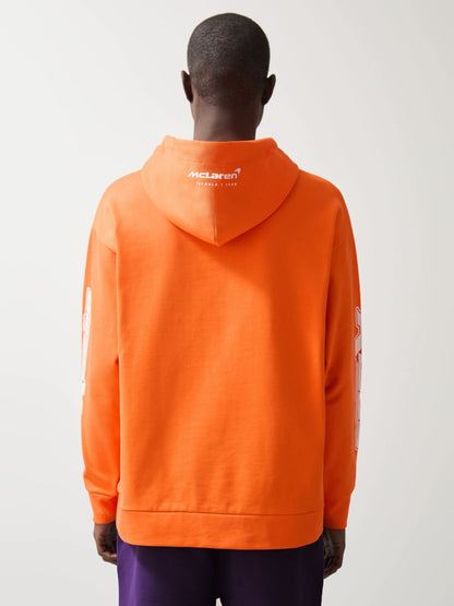 Reiss McLaren F1 Team Oversize Toggle Hoodie Unisex Fit in Papaya Orange