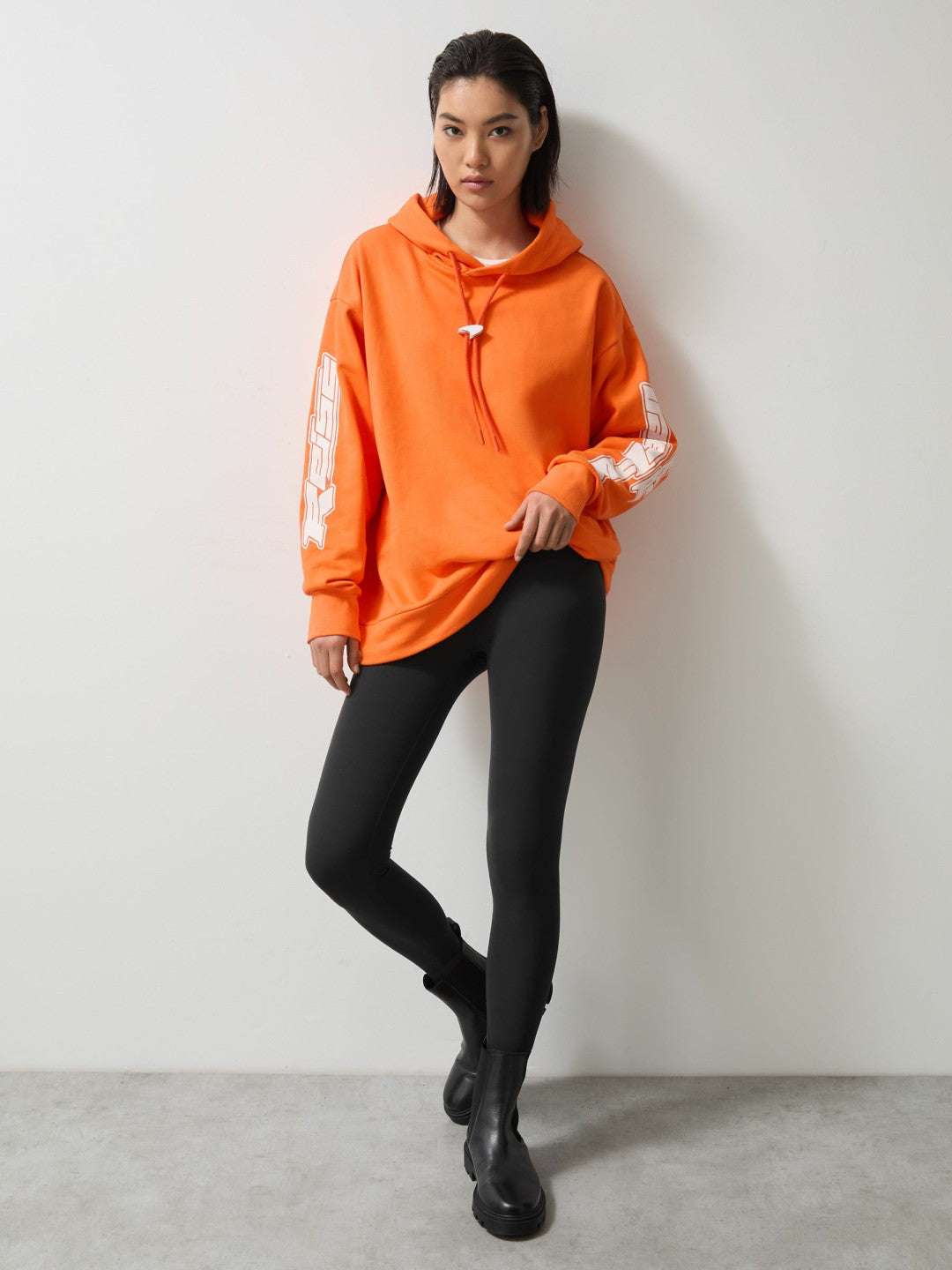 Reiss McLaren F1 Team Oversize Toggle Hoodie Unisex Fit in Papaya Orange