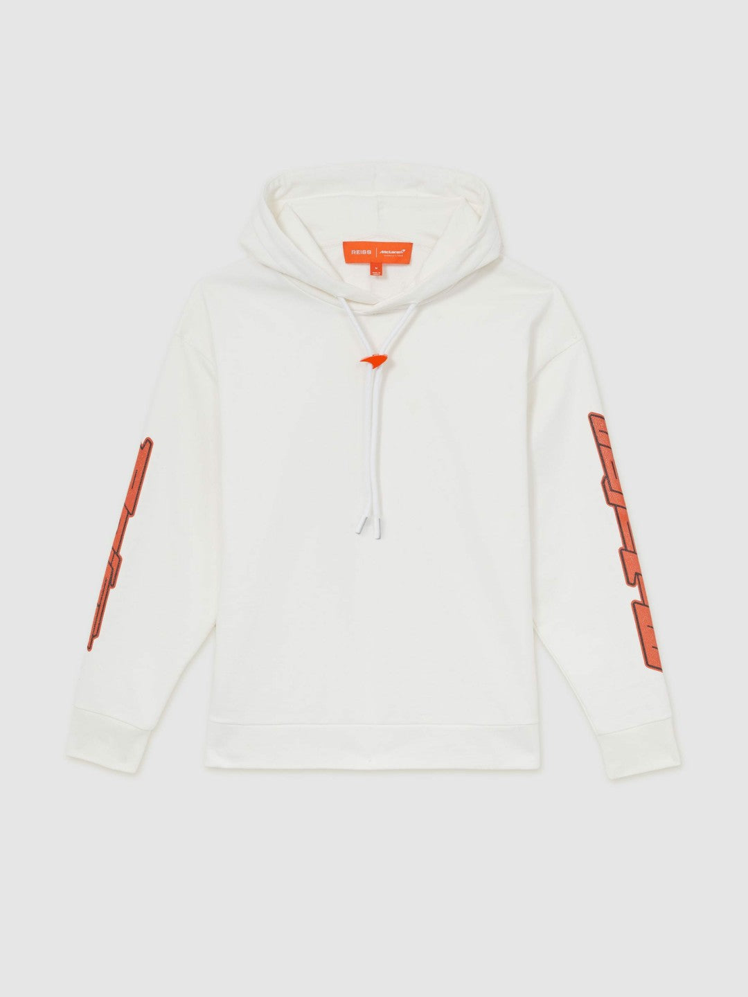 Reiss McLaren F1 Team Oversize Toggle Hoodie Unisex Fit in White