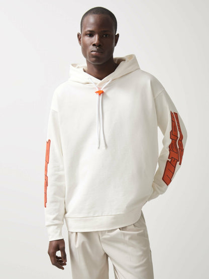 Reiss McLaren F1 Team Oversize Toggle Hoodie Unisex Fit in White
