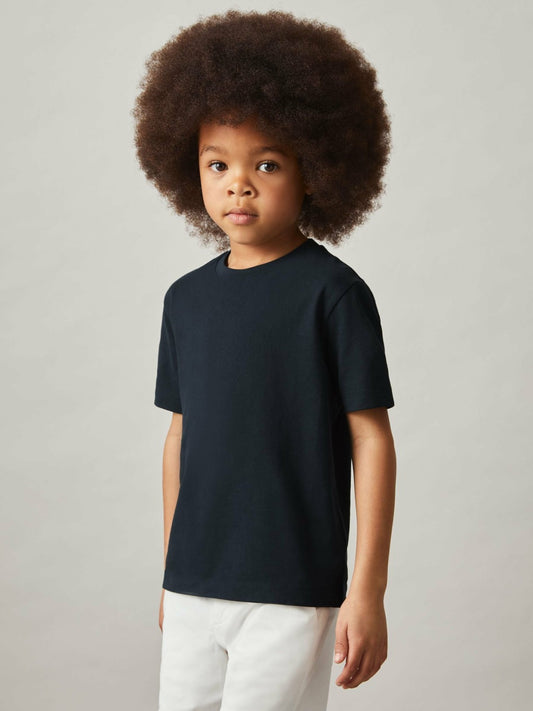 Reiss 9-13 yrs Cotton Crew-Neck T-Shirt in Navy