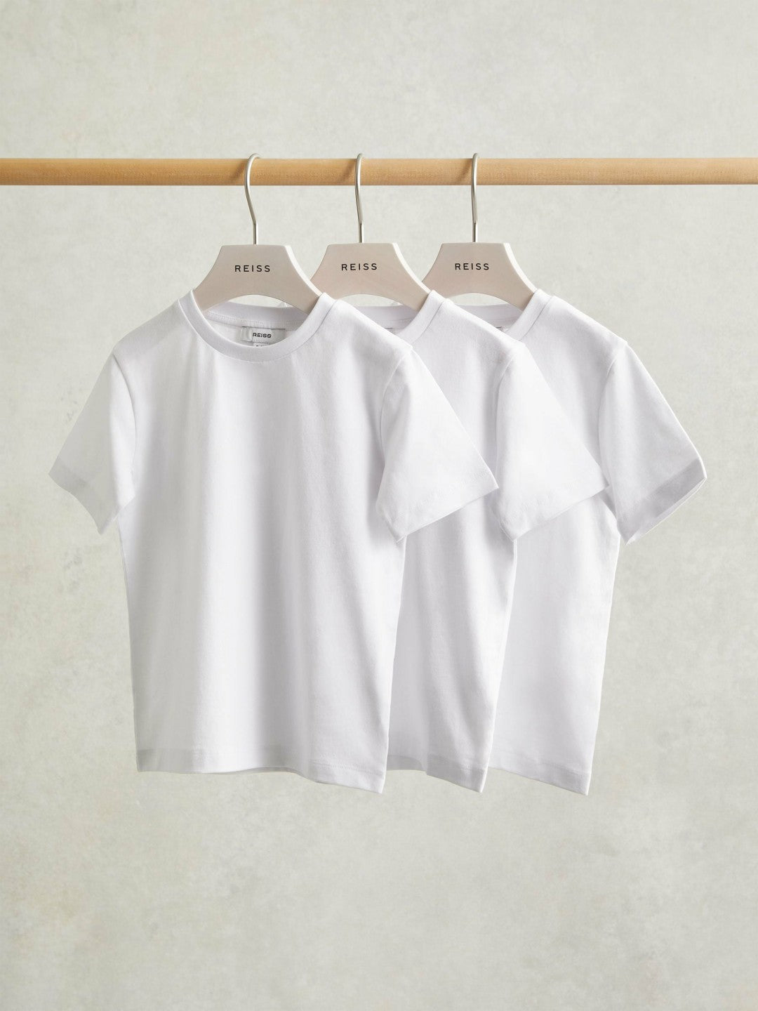 Reiss Cotton Crew-Neck T-Shirts 3 Pack in White