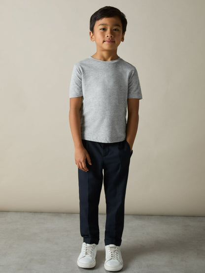Reiss 3-9 yrs Cotton Crew-Neck T-Shirts 3 Pack in White/Navy/Soft Grey