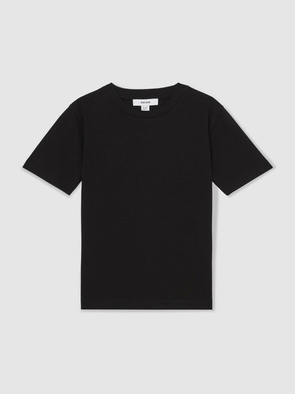 Reiss 9-13 yrs Cotton Crew-Neck T-Shirt in Black