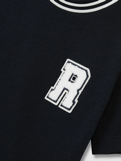 Reiss 3-9 yrs Cotton Letter Patch T-Shirt in Navy