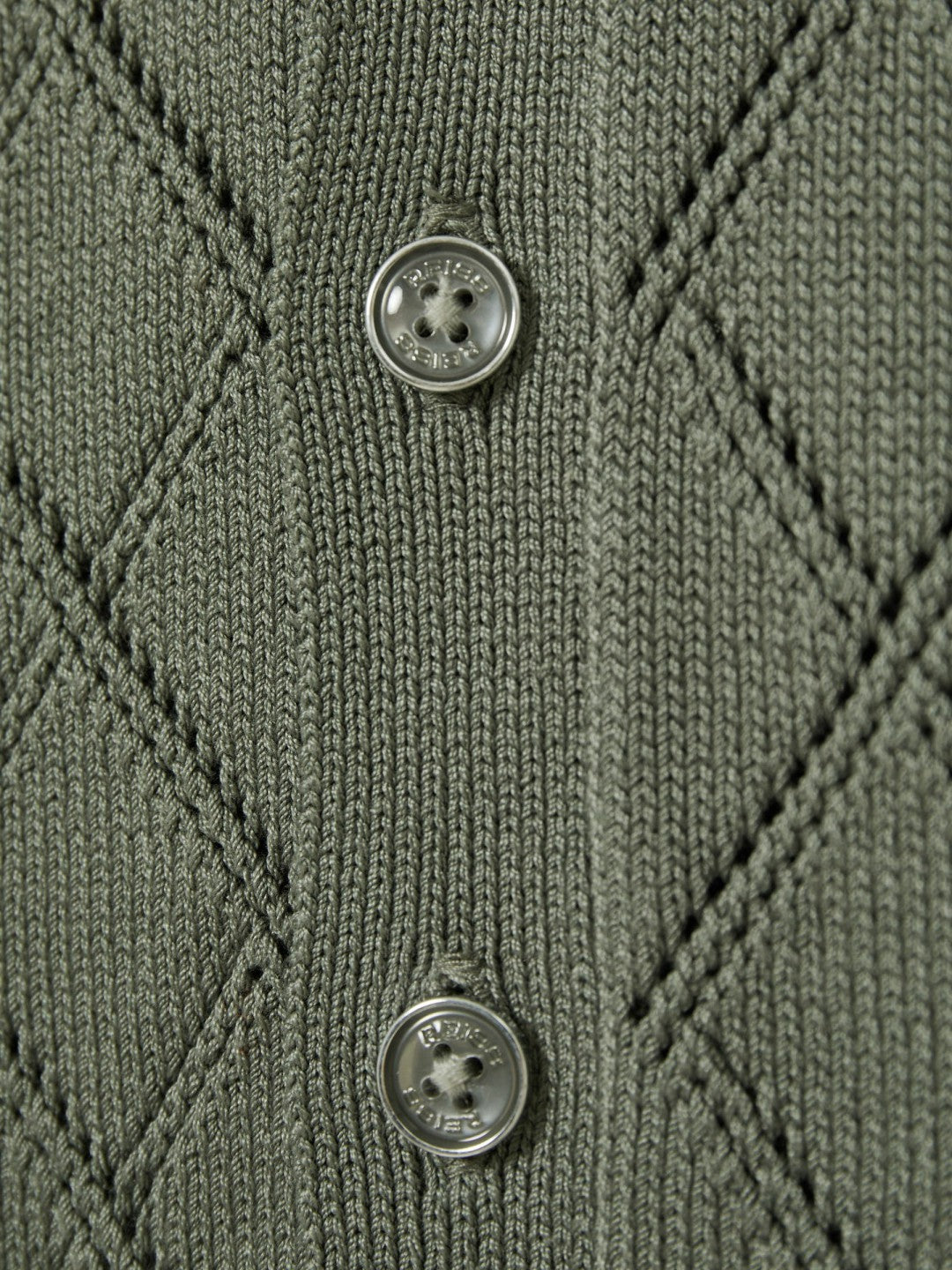 Reiss 3-9 yrs Cotton Blend Diamond Knit Shirt in Dark Sage