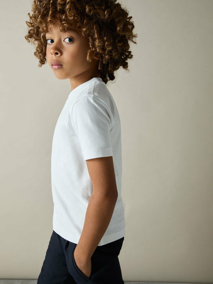 Reiss 3-9 yrs Cotton Crew-Neck T-Shirt in White