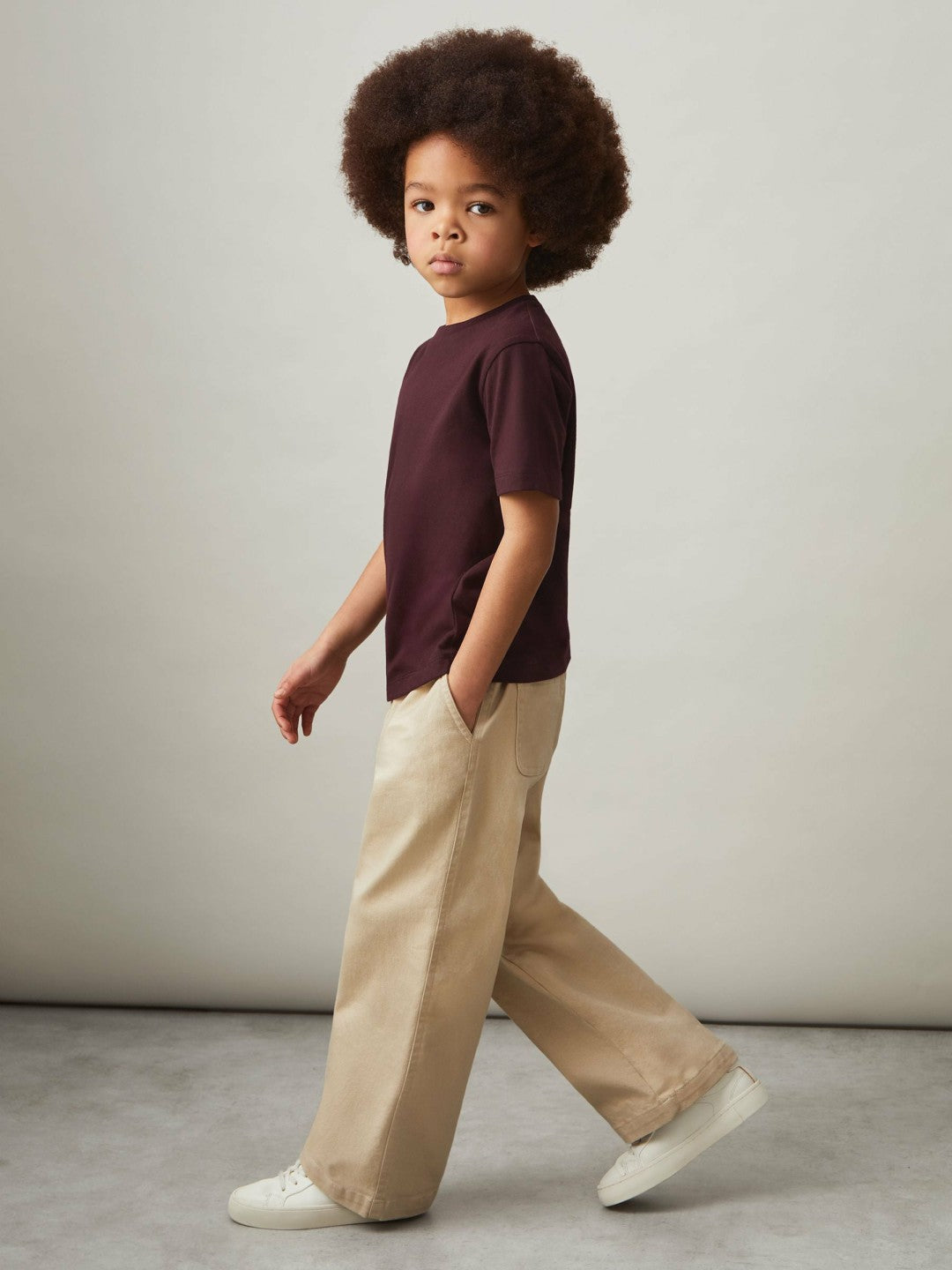 Reiss 3-9 yrs Cotton Crew-Neck T-Shirt in Bordeaux