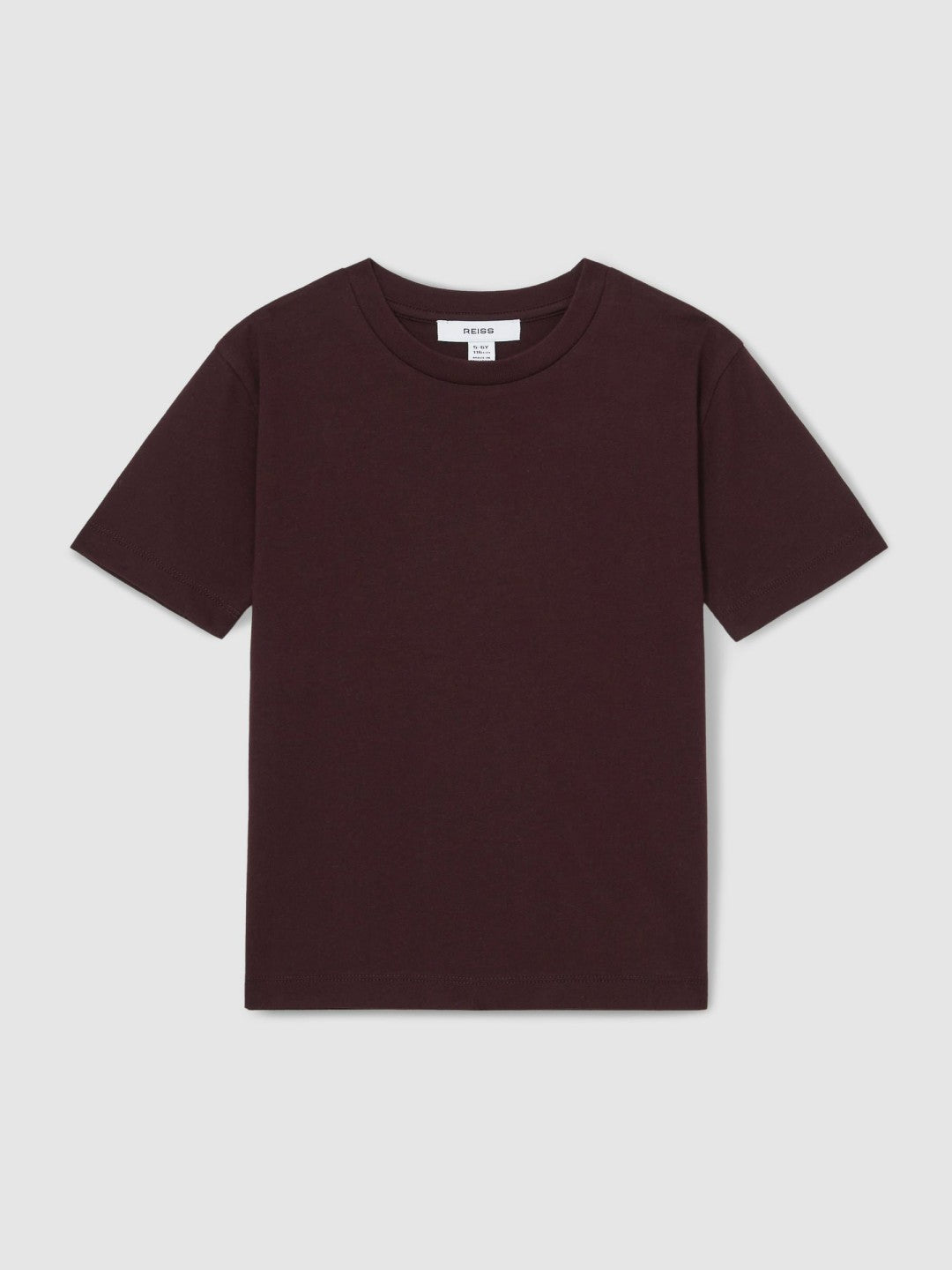 Reiss 3-9 yrs Cotton Crew-Neck T-Shirt in Bordeaux