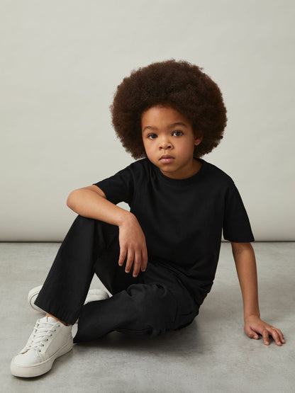 Reiss 3-9 yrs Cotton Crew-Neck T-Shirt in Black