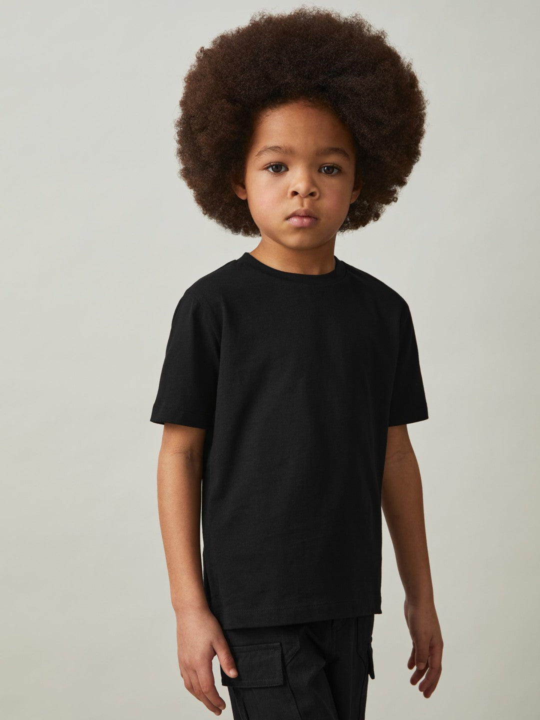 Reiss 3-9 yrs Cotton Crew-Neck T-Shirt in Black