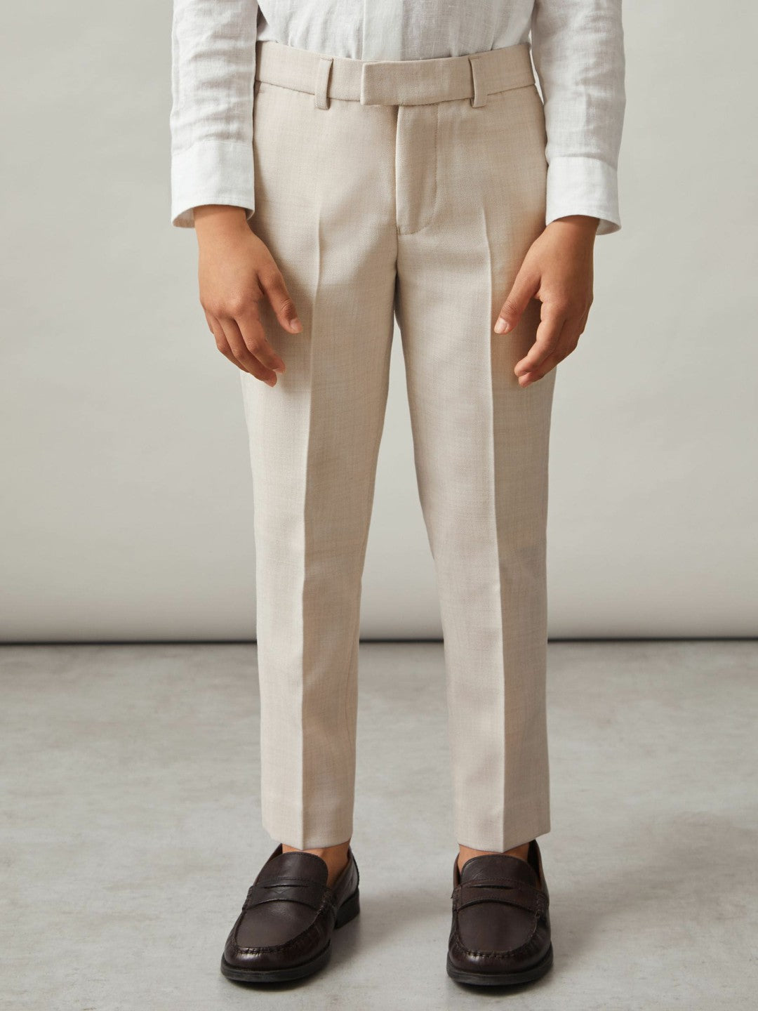Reiss 3-9 yrs Slim-Fit Trousers With Wool in Stone