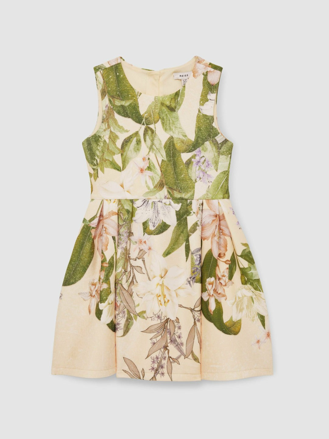 Reiss 4-9 yrs Floral Scuba Sleeveless Dress in Pink Print