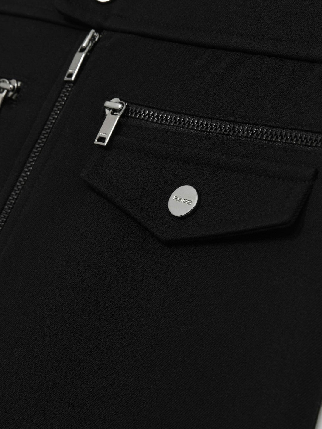 Reiss 4-9 yrs Piqué Zip-Detail Mini Skirt in Black