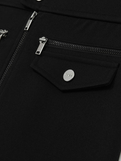 Reiss 4-9 yrs Piqué Zip-Detail Mini Skirt in Black