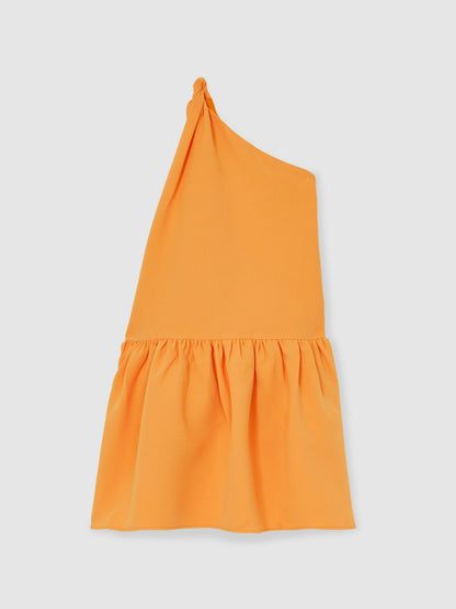 Reiss 9-13 yrs One-Shoulder Tiered Dress in Orange
