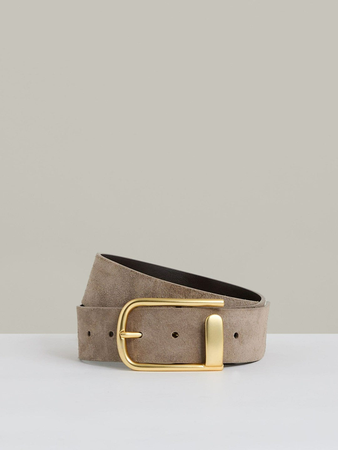 Reiss Leather Half Keeper Belt in Grey