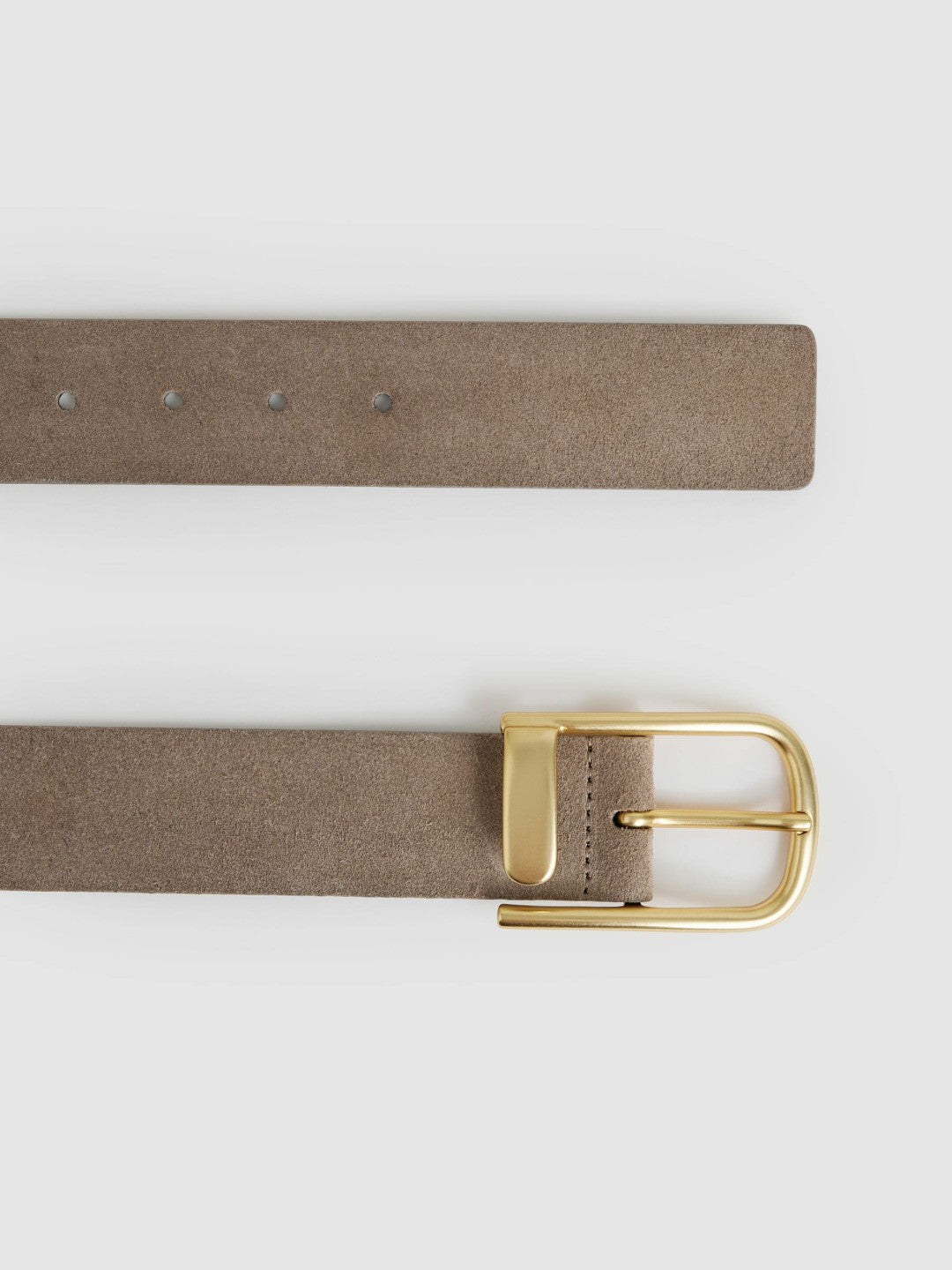 Reiss Leather Half Keeper Belt in Grey