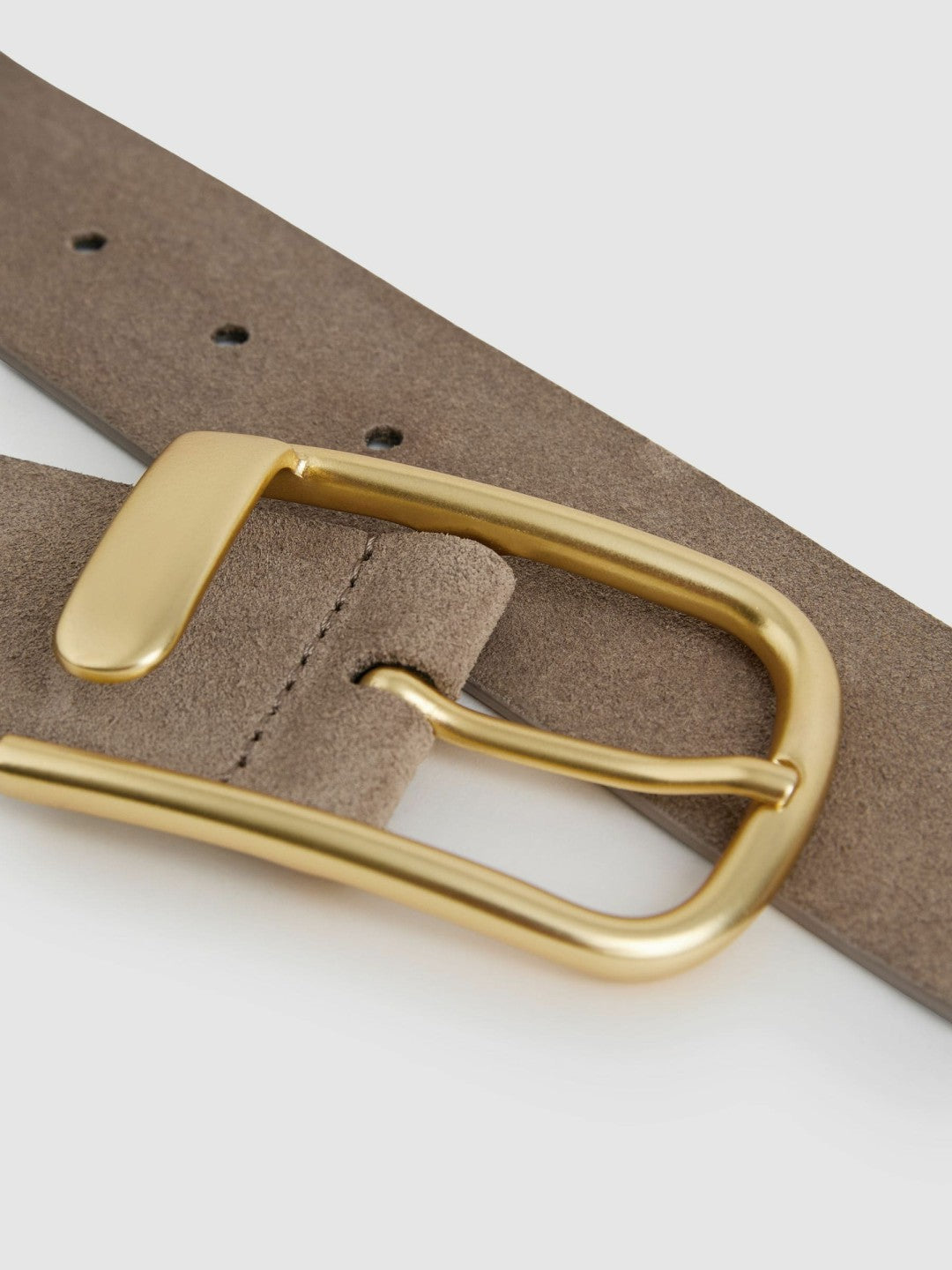 Reiss Leather Half Keeper Belt in Grey