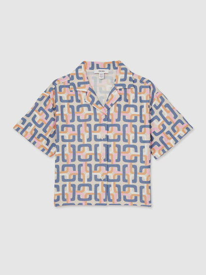 Reiss 4-9 yrs Geometric Chain Print Shirt in Multi