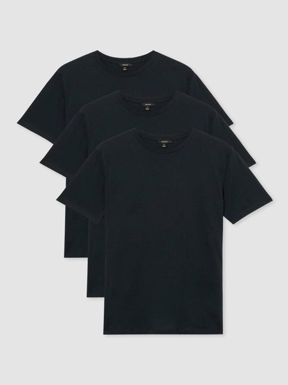 Reiss Cotton-Jersey Crew-Neck T-shirts 3 Pack in Navy
