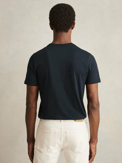 Reiss Cotton-Jersey Crew-Neck T-shirts 3 Pack in Navy