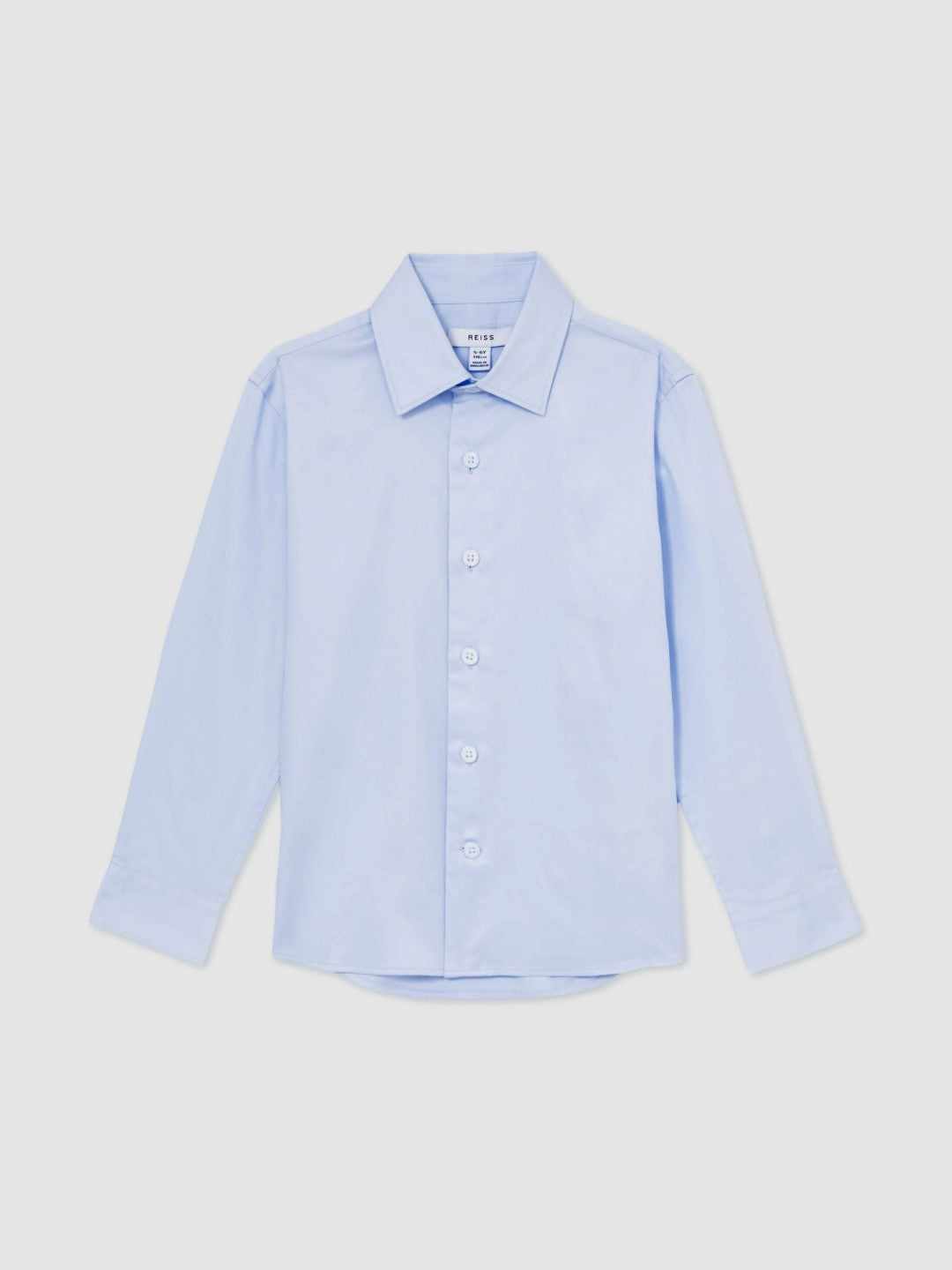 Reiss 3-9 yrs Slim-Fit Cotton Shirt in Soft Blue