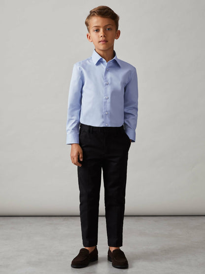 Reiss 3-9 yrs Slim-Fit Cotton Shirt in Soft Blue