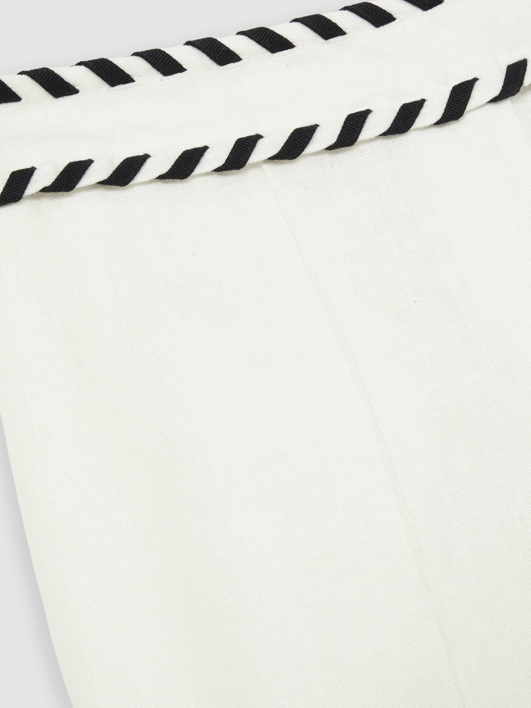 Reiss Petite Linen Wide-Leg Whipstitch Trousers in White