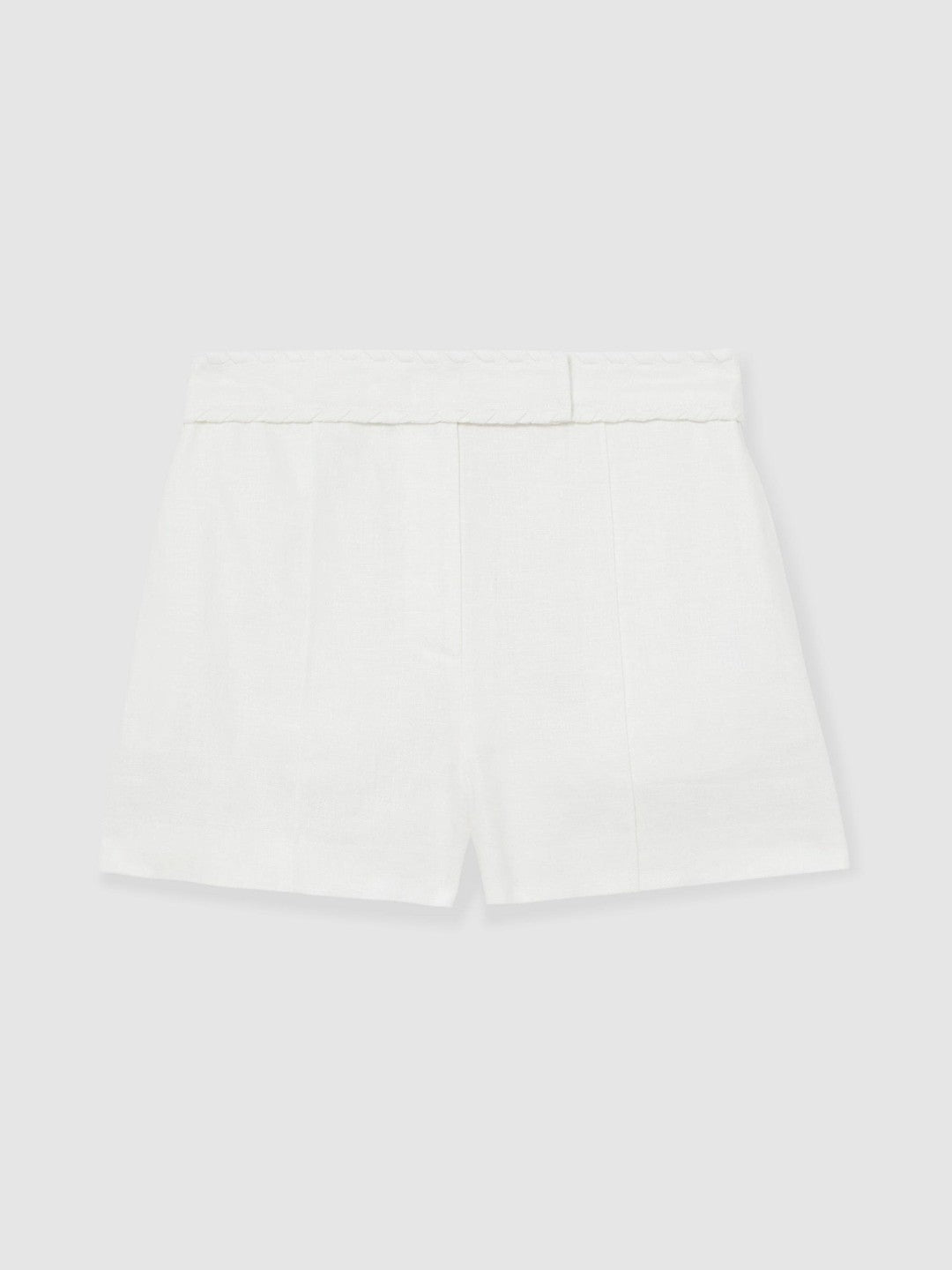 Reiss Linen Whipstitch Shorts in White