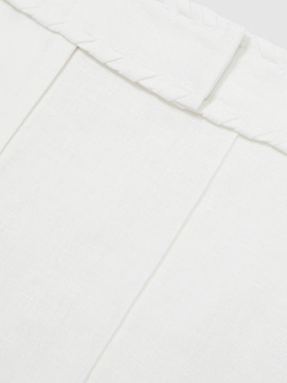 Reiss Linen Whipstitch Shorts in White