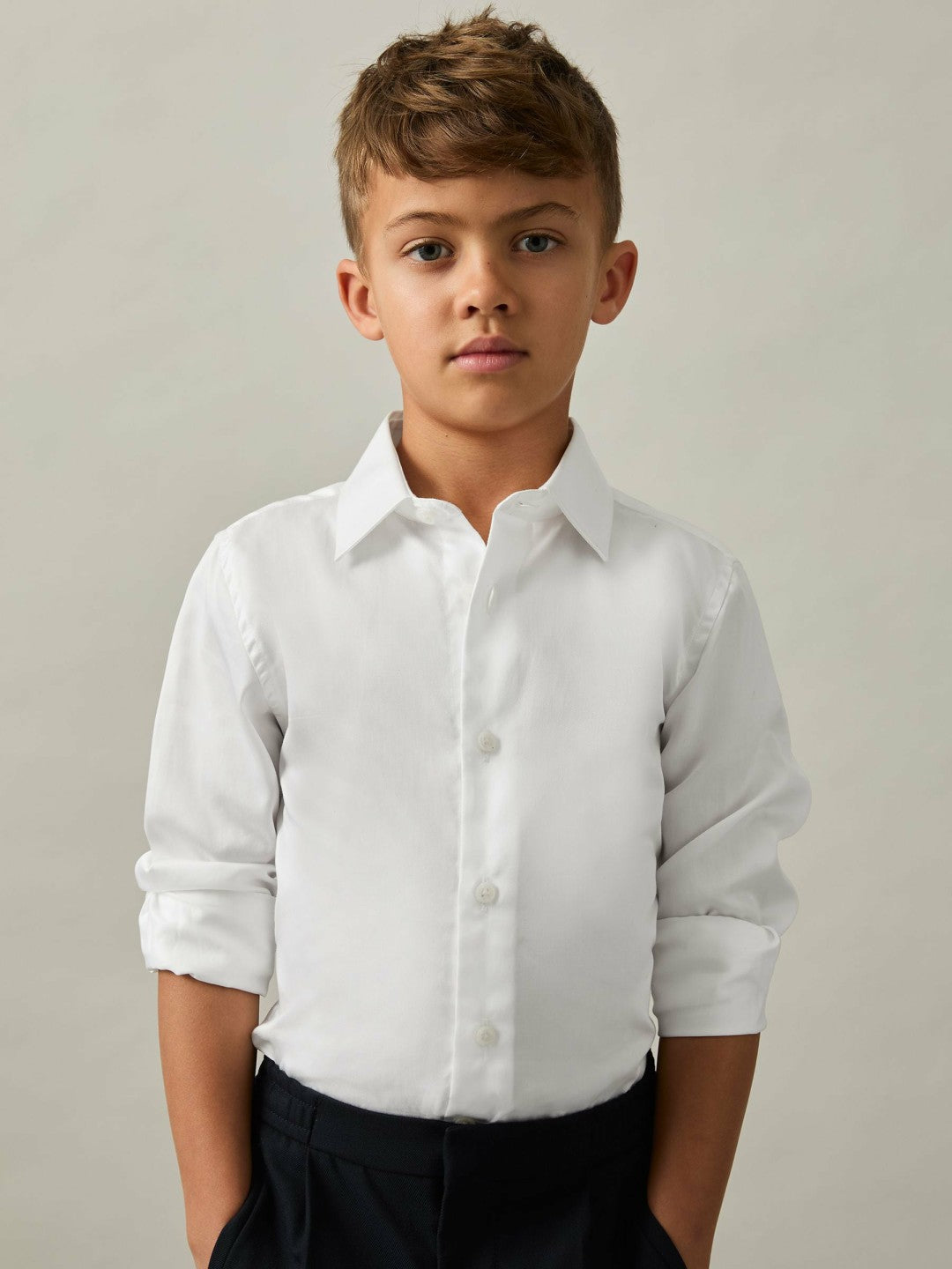 Reiss 4-9 yrs Slim-Fit Cotton Shirt in White