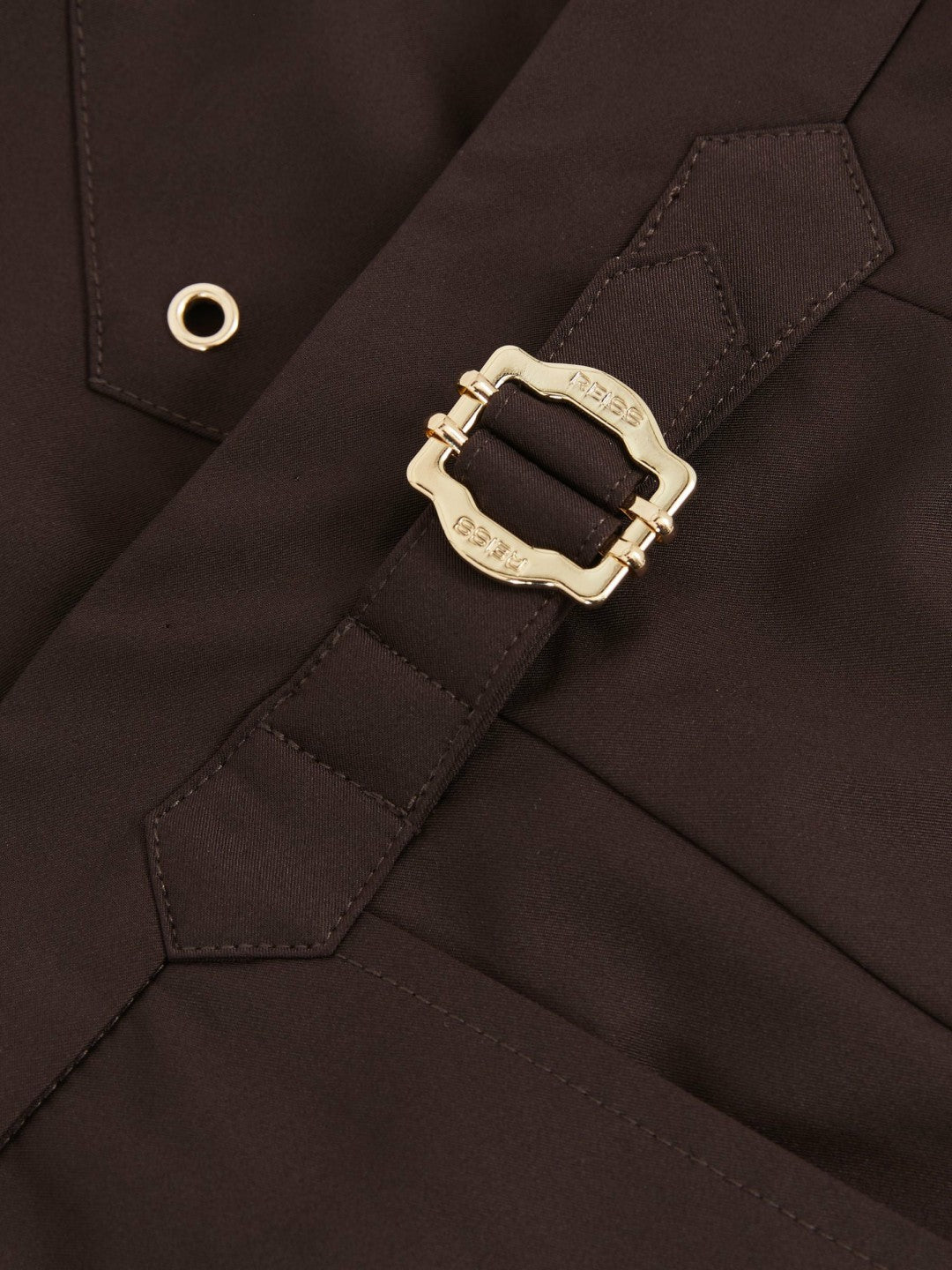 Reiss Side-Adjuster Swim Shorts in Chocolate Brown