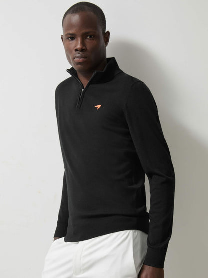 Reiss McLaren F1 Team Merino Half-Zip Jumper in Black