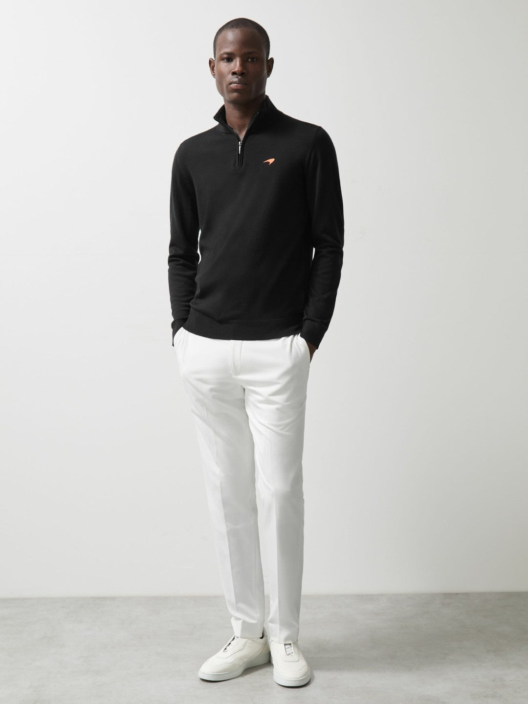 Reiss McLaren F1 Team Merino Half-Zip Jumper in Black