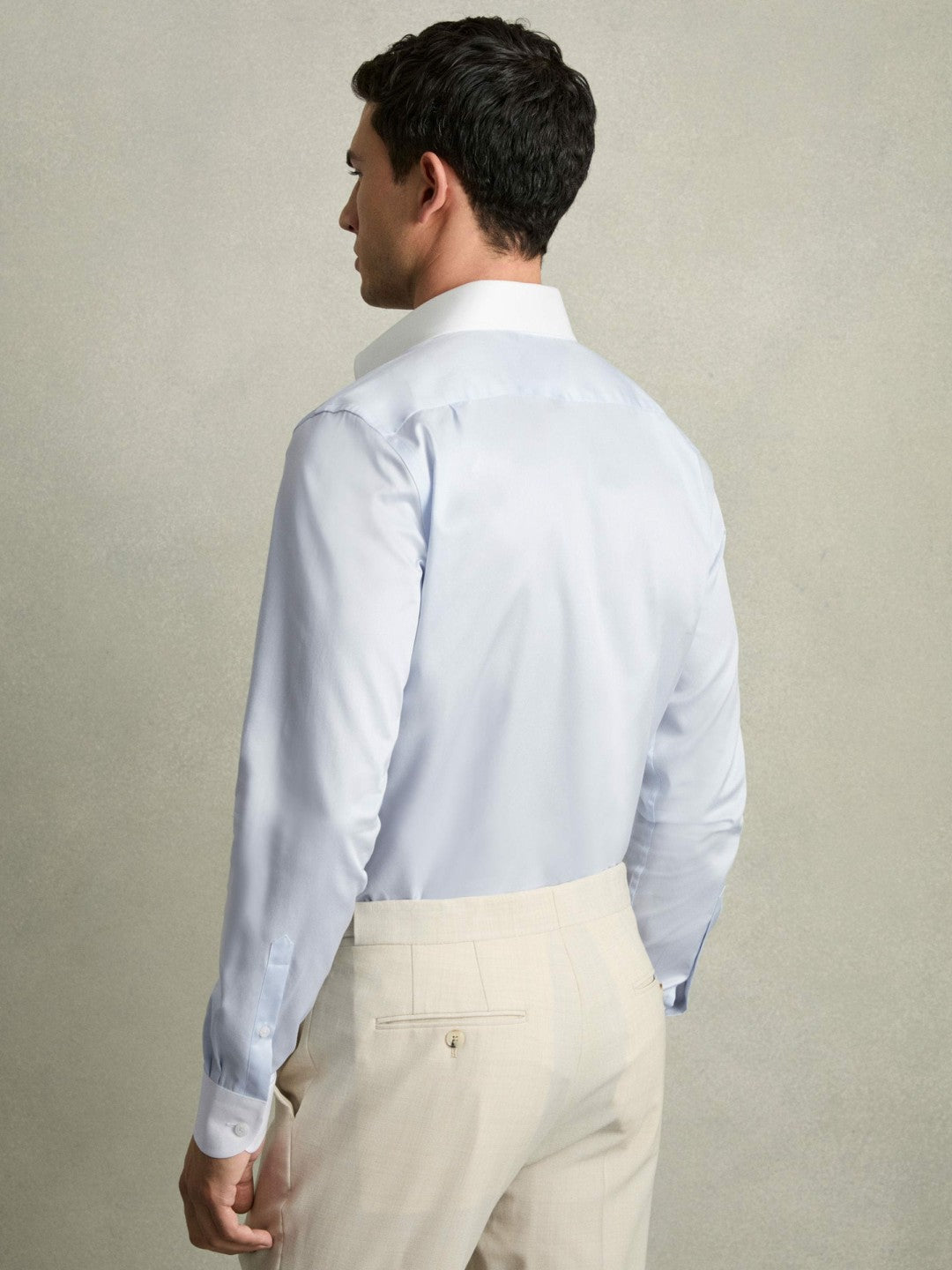 Reiss Regular-Fit Cotton Pin-Collar Shirt in Contrast S Blue