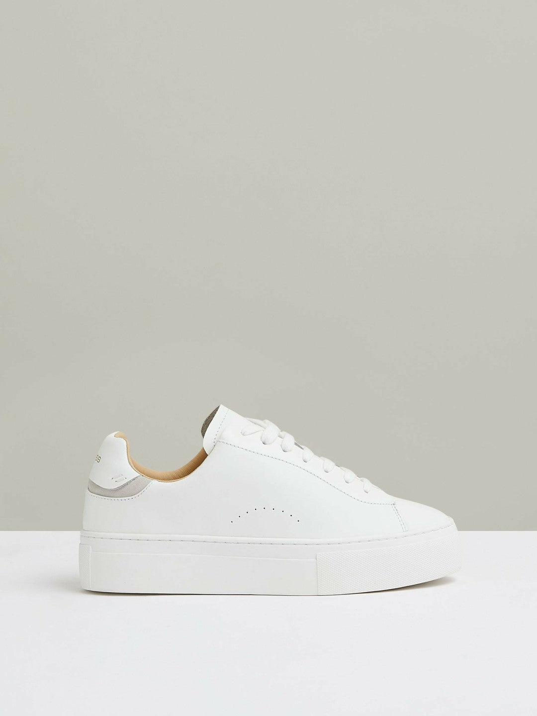 Reiss Leather Low-Top Trainers in White