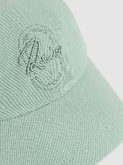 Reiss Cotton Logo-Embroidered Baseball Cap in Washed Green
