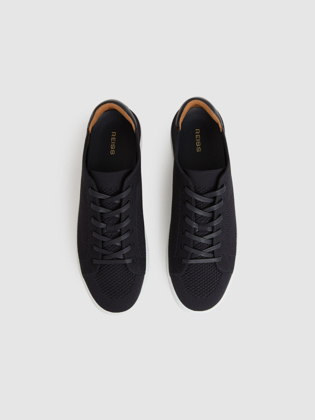 Reiss Knitted Low-Top Trainers in Navy