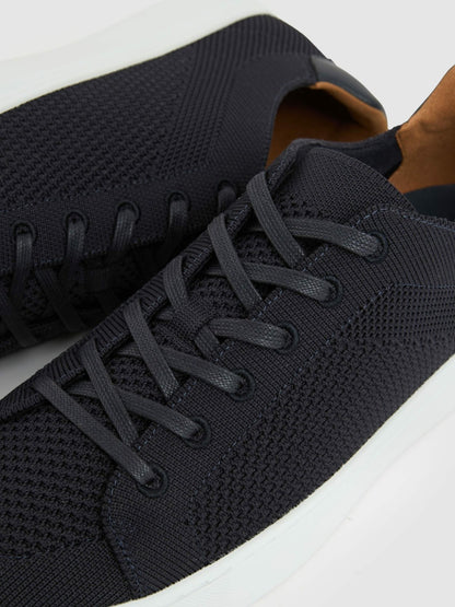 Reiss Knitted Low-Top Trainers in Navy