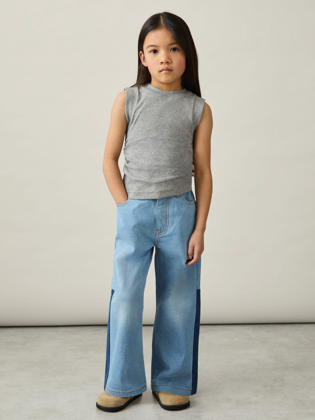 Reiss 9-13 yrs Ruched Vest Top in Grey