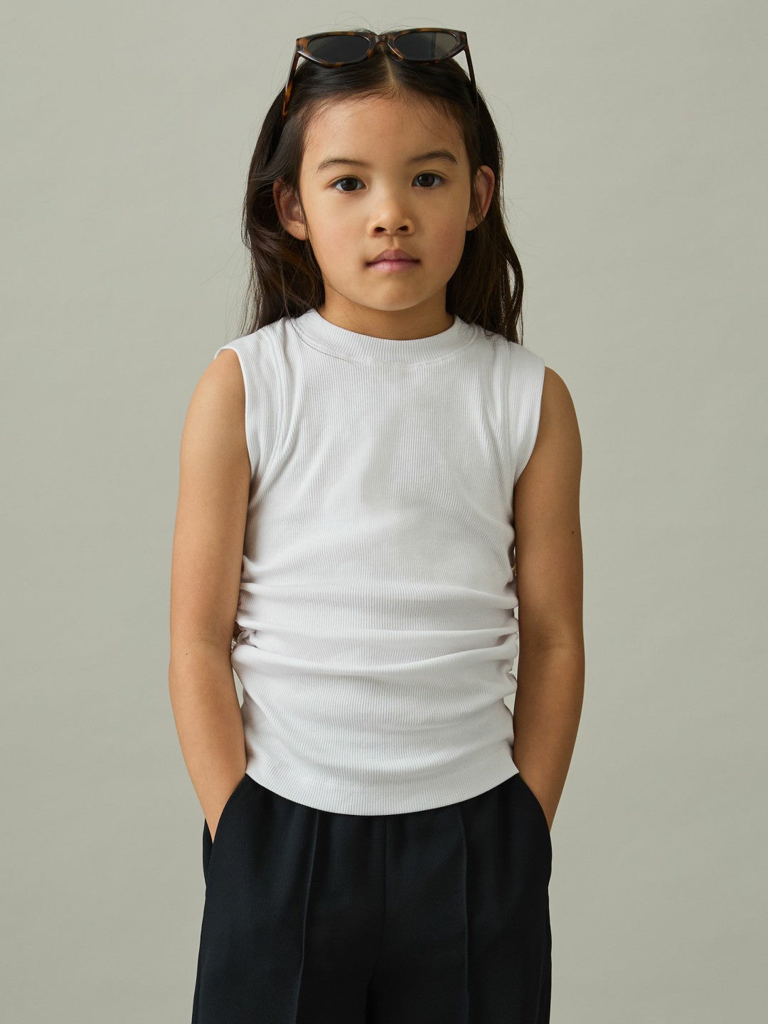 Reiss 4-9 yrs Ruched Vest Top in White