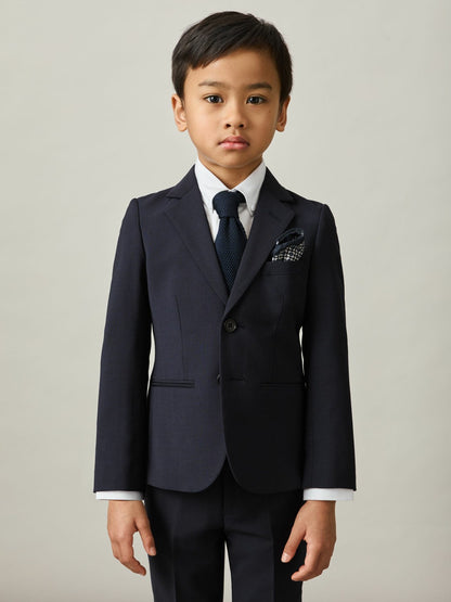 Reiss 9-14 yrs Wool-Blend Single-Breasted Suit Blazer in Navy