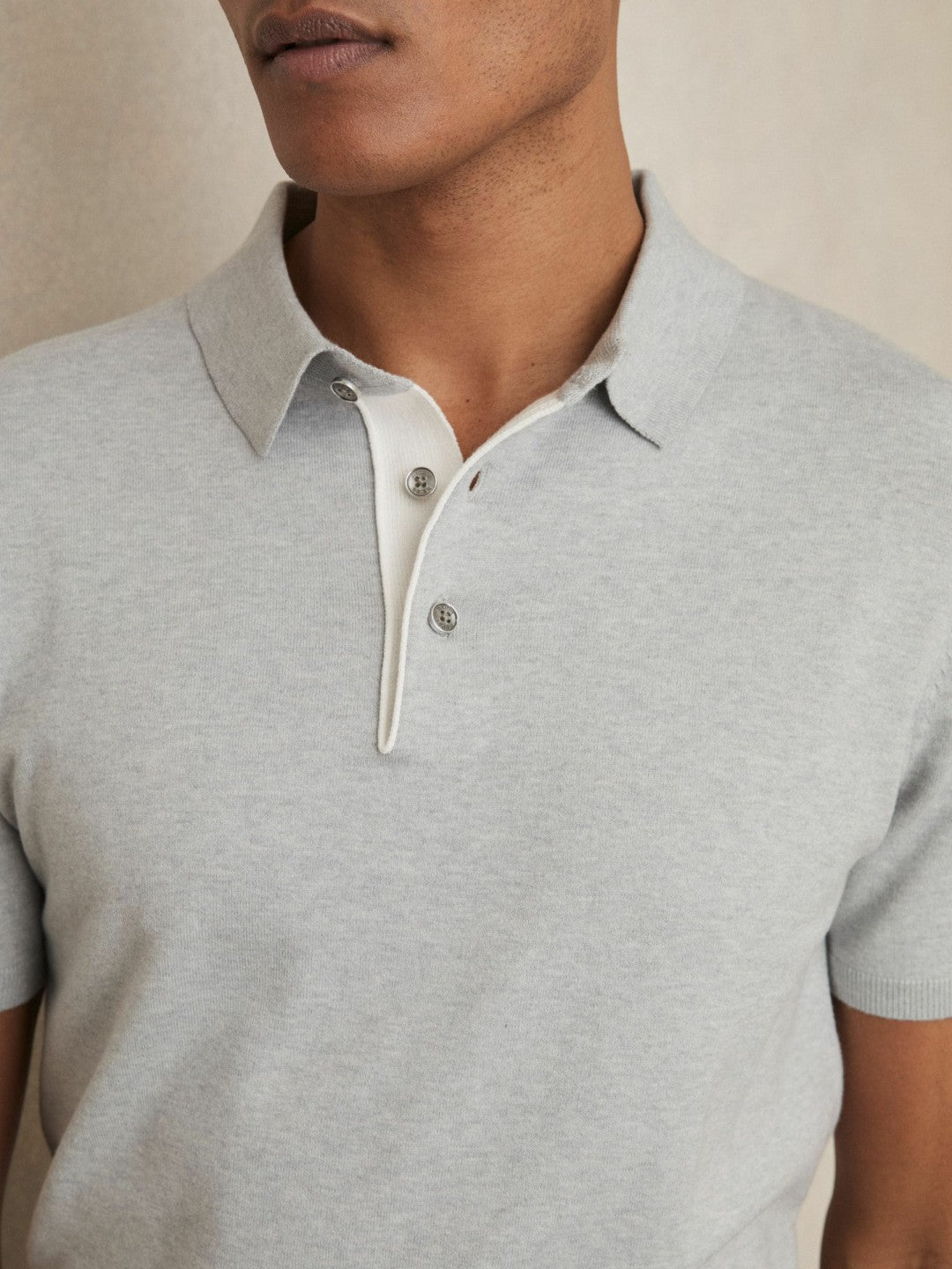 Reiss Contrast-Placket Polo Shirt With Cotton in Washed Sage Green
