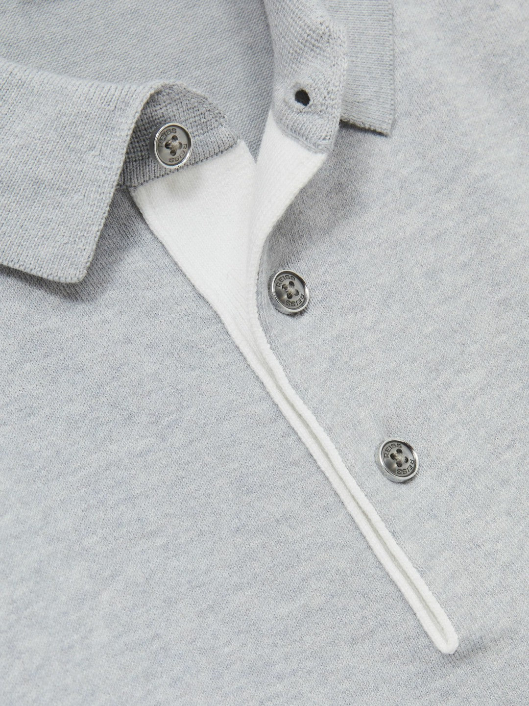 Reiss Contrast-Placket Polo Shirt With Cotton in Washed Sage Green