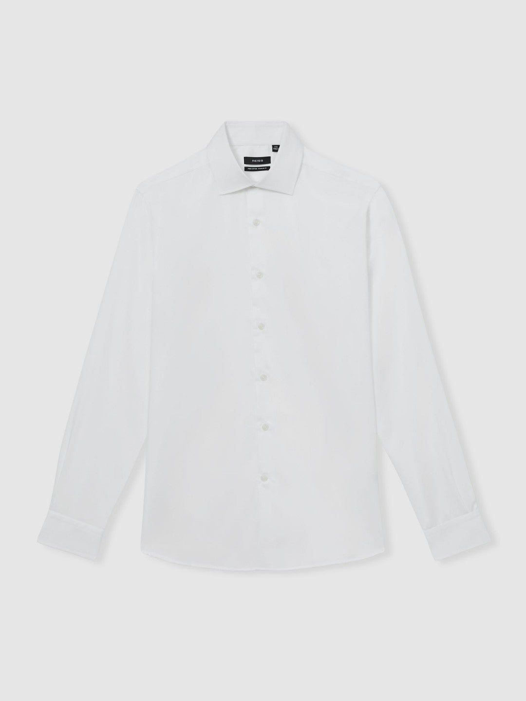 Reiss Regular Fit Cotton Sateen Shirt in White